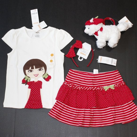 NWT Gymboree size 4 top skirt skort headband purse toy Cherry Cute